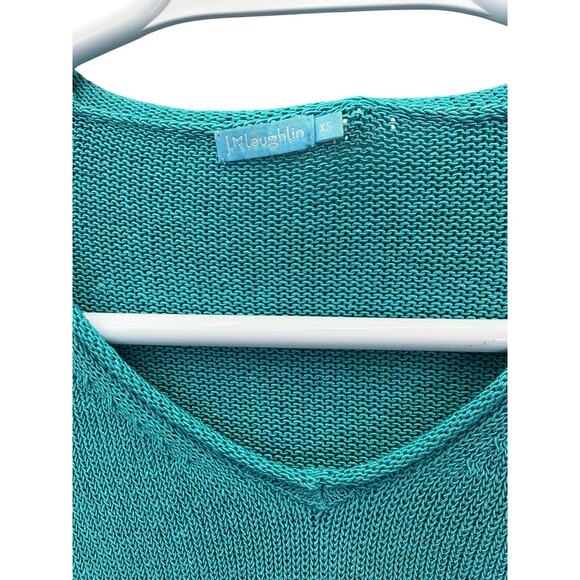 J. McLaughlin Sweater Women’s Blue V-Neck Open Knit Pullover Boho size XS - Picture 5 of 10